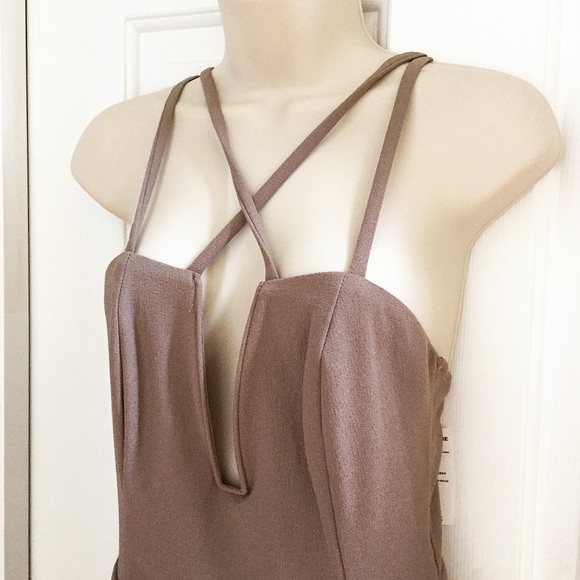 Crepe Solid Romper - Taupe - NWT - Picture 2 of 5